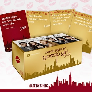Cards Against Humanity Gossip Girl XOXO gioco di carte - Download immediato stampabile Nessun gioco fisico regalo di Natale per le vacanze