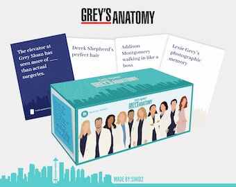 Gra karciana Cards Against Humanity Grey's Anatomy - do wydrukowania i natychmiastowego pobrania. Brak fizycznej wersji gry. Prezent świąteczny Shondaland.