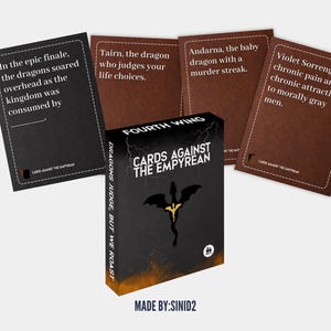 Cards Against Humanity The Empyrean, Fourth Wing, Iron Flame, Onyx Storm - Imprimível, download instantâneo, sem jogo físico, presente de Natal