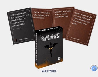 Cards Against Humanity The Empyrean, Fourth Wing, Iron Flame, Onyx Storm- Printable Instant Download No Physical Game holiday christmas gift