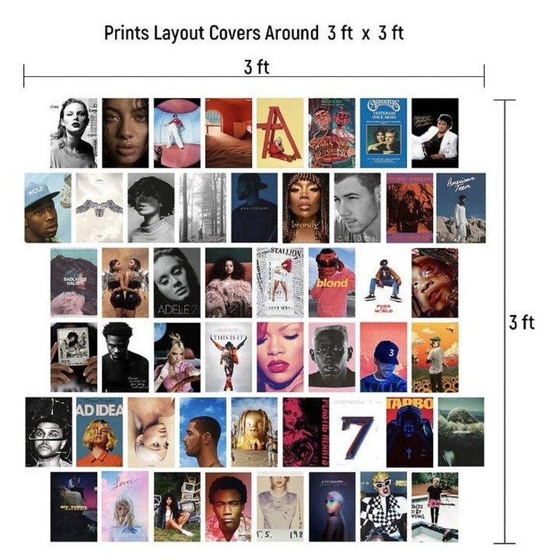 Album Cover Wall Collage Kit Aesthetic Pictures Music Artist Etsy