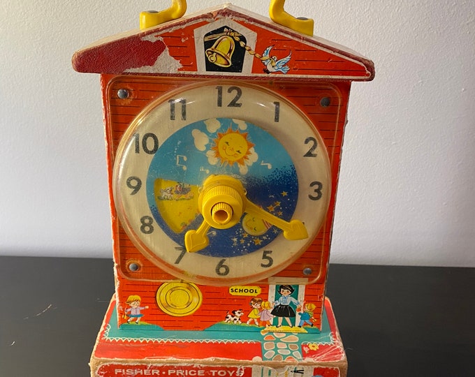 Vintage 1964 Fisher Price Music Box Teaching Clock 998 Etsy