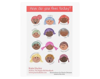 Feelings Faces Poster for Kids