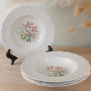 Set of 4 Royal Cauldon Soup Bowls | Large Shallow Wide Brim Soup Pasta Bowls | Vintage Servingware