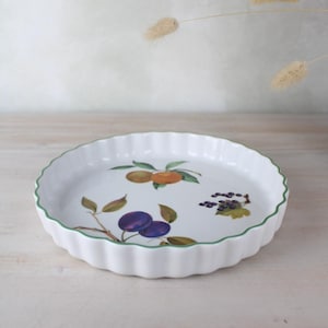 Royal Worchester Evesham Vintage quiche flan Dish | Fruit and Vegetable Pattern Vintage 70s Baking Dish | Perfect Housewarming Gift