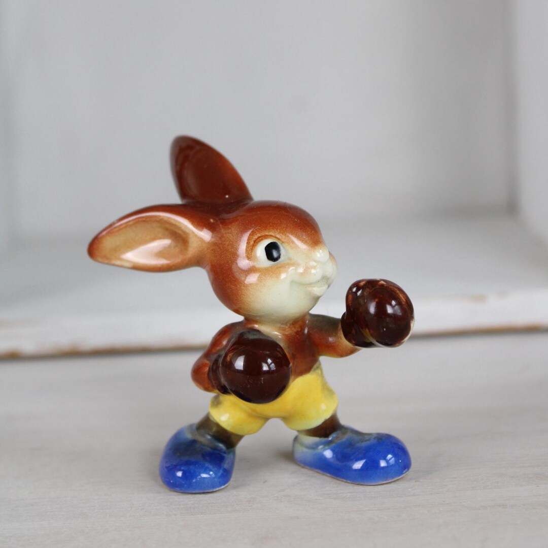 Geobel Boxing Bunny Rabbit Figurine | Funny Bunny Figure Homeware ...
