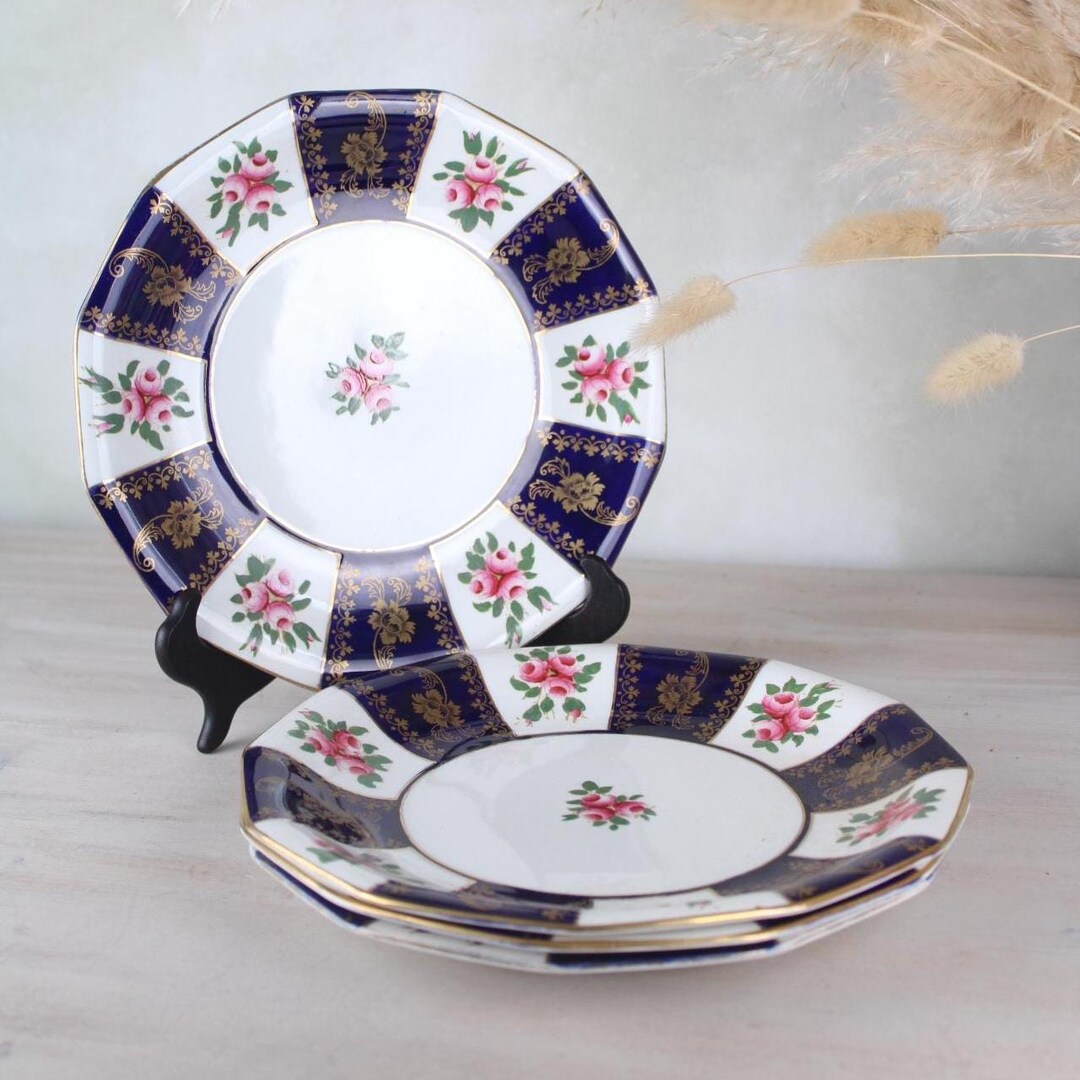 Vintage Wedgewood & Co Floral Plate Set | Collectible Tableware - Etsy