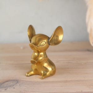 Brass Mouse | Standing Vintage Brass Metal Cute Mouse Figurine | Vintage Home Decor | Perfect Animal Lovers Gift