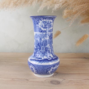 HM&Co AWATA Large Blue and White Vase | Country Rustic Home Decor | Blue and White Ceramic Home Decor | Perfect Vintage Housewarming Gift