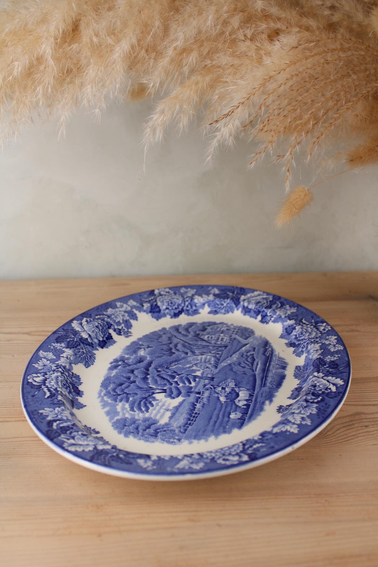 Vintage Enoch Woods Ware Platter | Blue Floral China, England