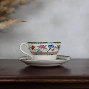 Copeland Spode Chinese Rose Large Teacup | Vintage Classic Floral Tea Set Tea Cup and Saucer English Style China | Housewarming Gift