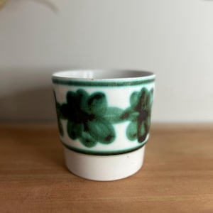 Retro Rye Pottery Planter | Green and White Vintage Plant Pot | 70s Style Planter | Perfect Housewarming Plant Lover Gift