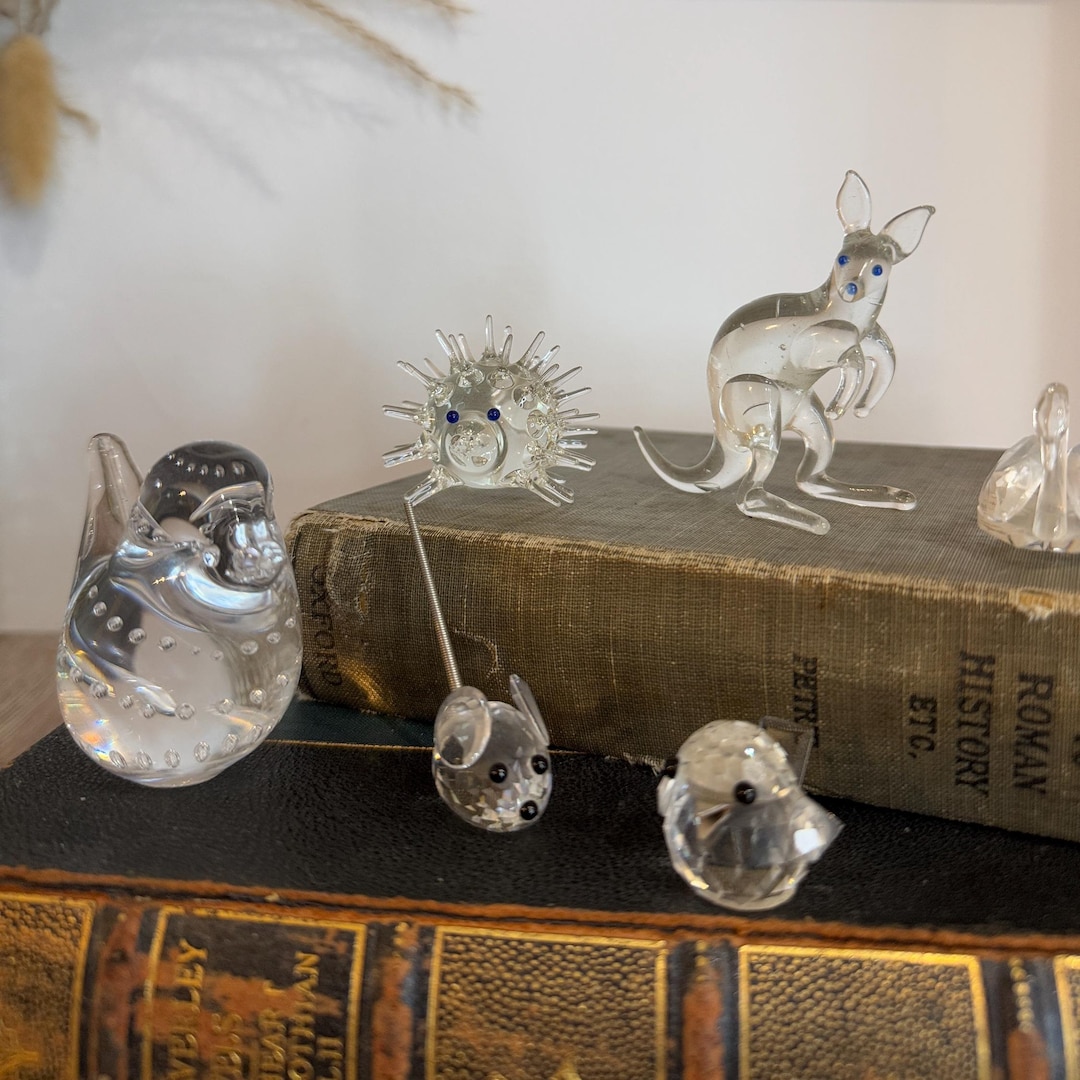 Set of 6 Glass Animal Ornaments