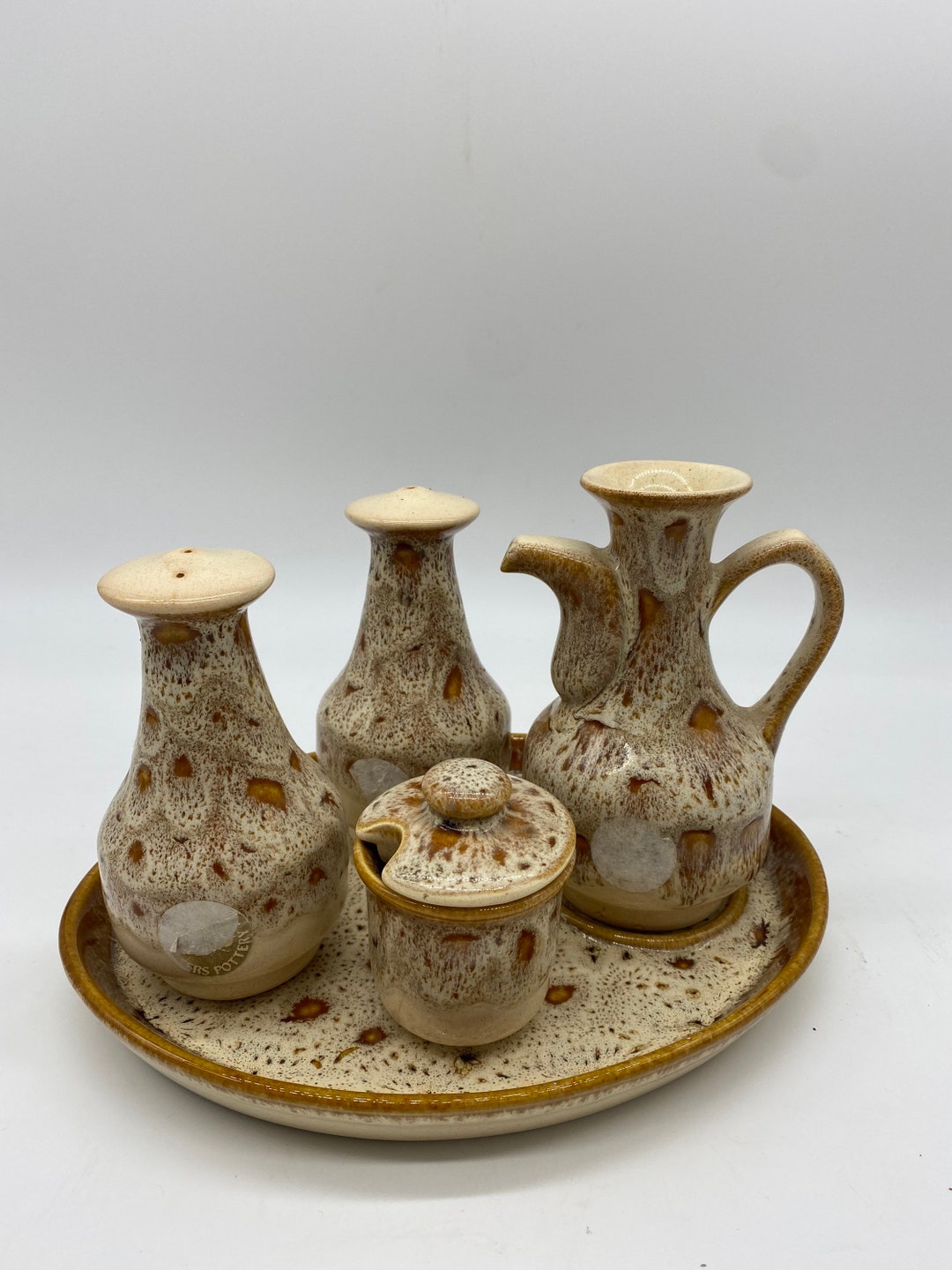 Fosters Pottery 5 Piece Dinner Cruet Set Cruet Set Fosters Etsy