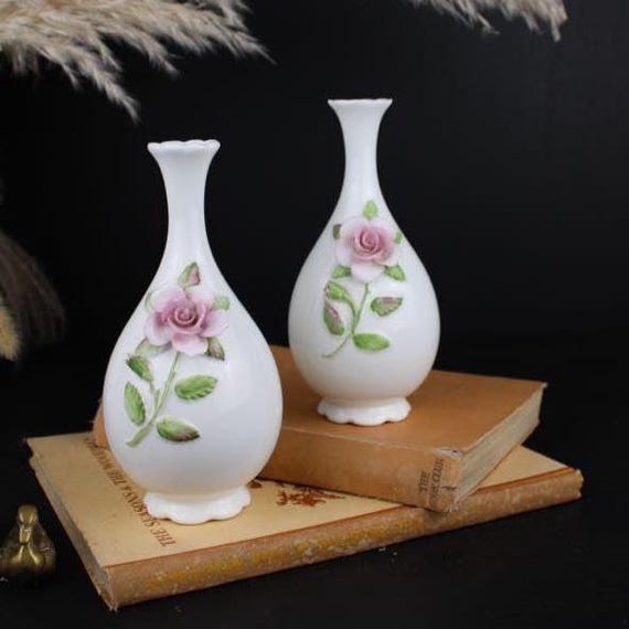 Vintage Coalport Floral Vases | English Porcelain Posy Bud Vase