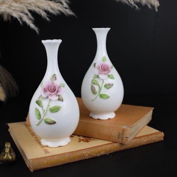CFCL 完売　PORCELAIN POTTERY VASE Vintage Coalport Floral Vases | English Porcelain Posy Bud Vase