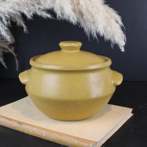 Plat à four vintage Denby en grès jaune | Céramique anglaise