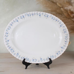 Royal Albert Memory Lane Large Platter | Delicate Blue Floral Design | Large Servingware Plate | Perfect Vintage Gift