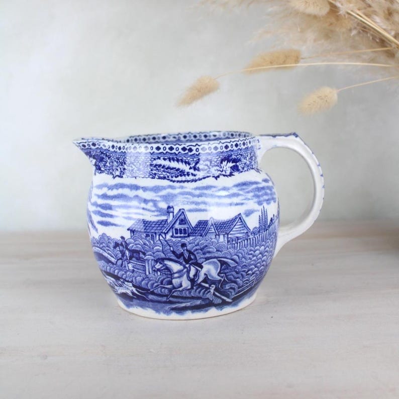Vintage John Tams Blue Willow Jug | English Ceramic Servingware - Etsy