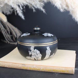 Hand-Painted Ancient Greek Pot | Black & Gold Trinket Dish