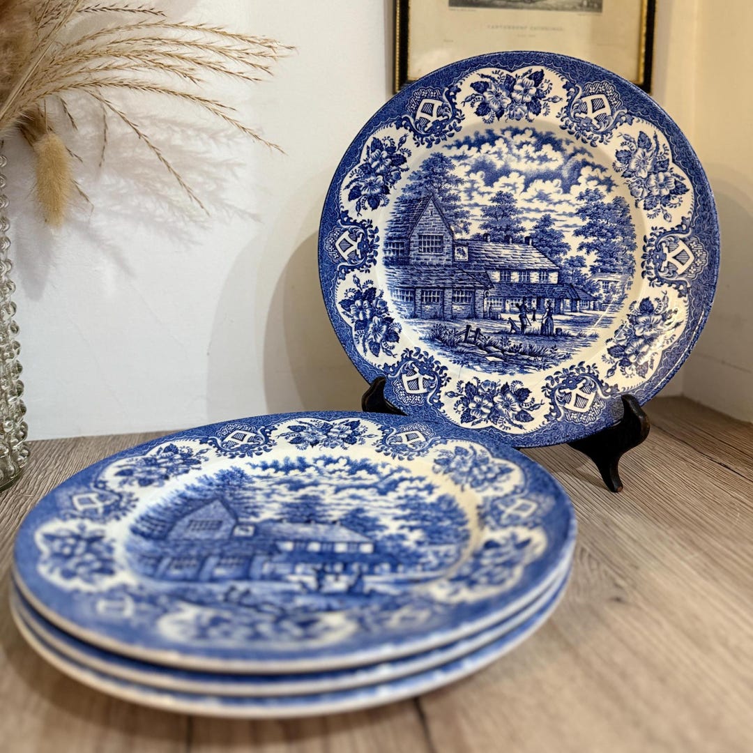 Vintage Set of 4 Old Inn Series Ironstone Plates - Etsy