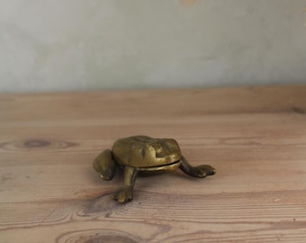 Vintage Brass Frog Pot | Hinged Trinket Box