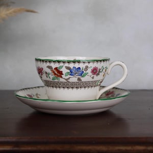 Copeland Spode Chinese Rose Large Teacup | Vintage Classic Floral Tea Set Tea Cup and Saucer English Style China | Housewarming Gift