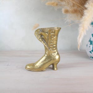 Brass Vintage Boot | Small Vintage High Boot Decorative Shoes | Unique Bohemian & Eclectic Homeware Home Decor
