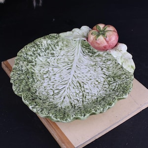 Vintage Italian Leaf Bowl with Tomato | Collectible Servingware