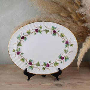 Royal Worcester Bacchanal Large Oval Platter | Cake Plate | Decorative Vintage Serving Plate Platter | Elegant Floral Plate