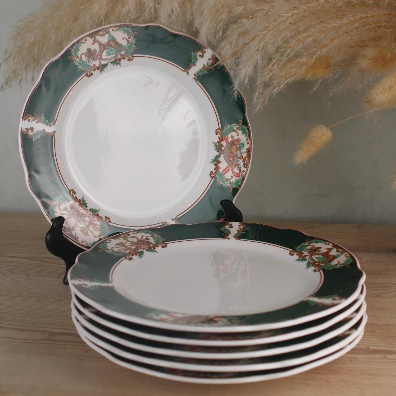 Vintage Noritake Primachina Christmas Dinner Plates | Set of 6 - Etsy
