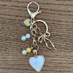Pearl Heart Bag Charm/Keychain