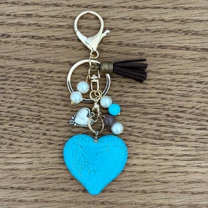 Turquoise Heart Bag Charm/Keychain