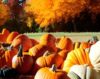 Fall Pumpkin Patch Home Decor Wall Art