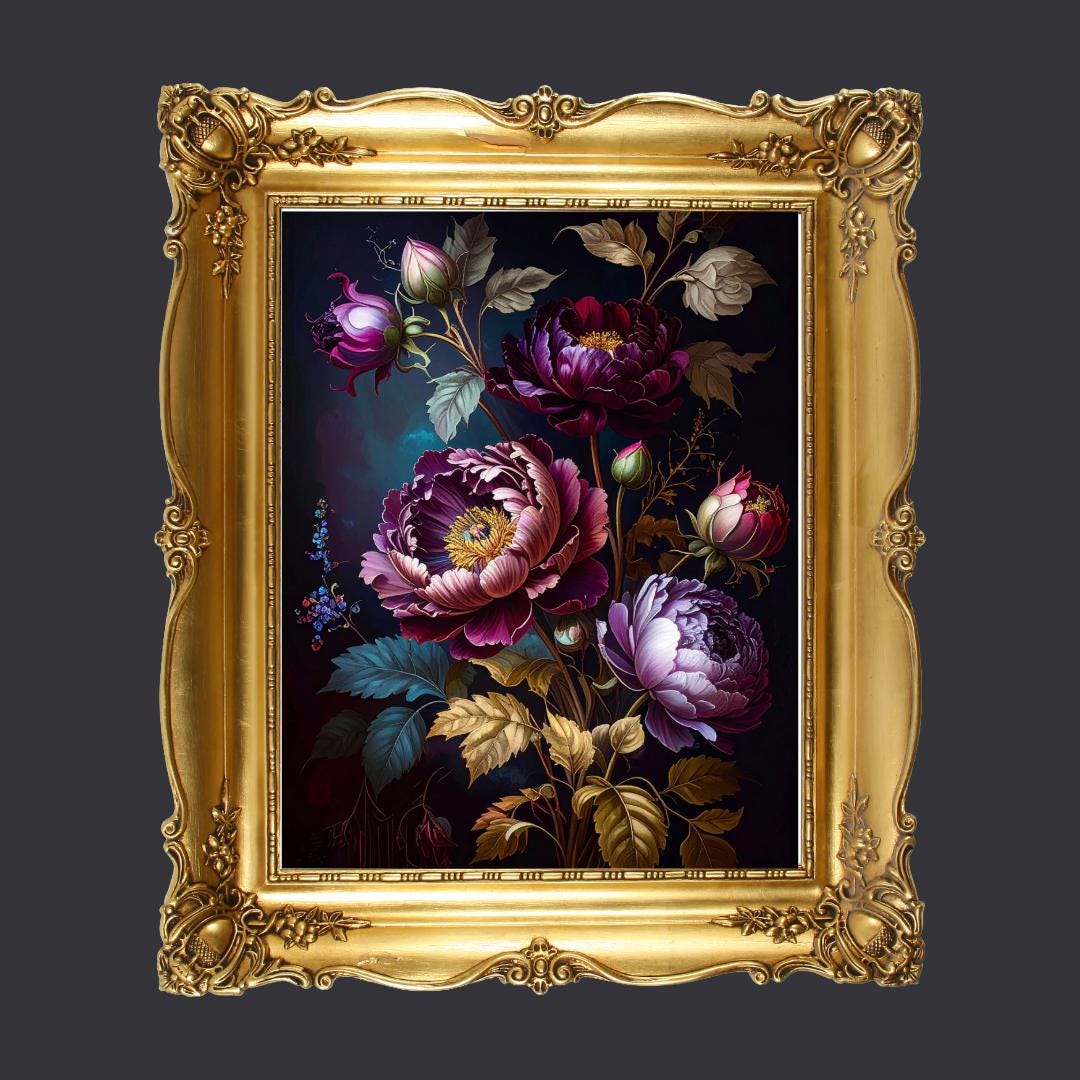 dark-academia-floral-art-print-set-moody-peony-botanical-decor