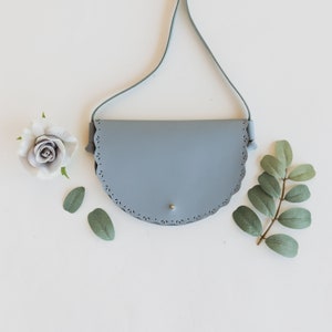 Cartable pour enfants en cuir fait à la main {Français Blue}