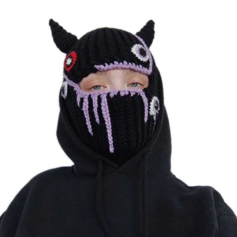 Devil Balaclava SKI MASK Little Devil Hat Halloween Party Hat Etsy