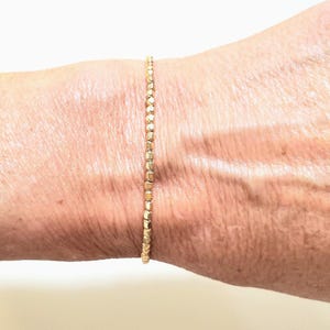 14k Solid Yellow Gold 2.5mm Nugget Bead Lobster Clasp Bracelet Anklet
