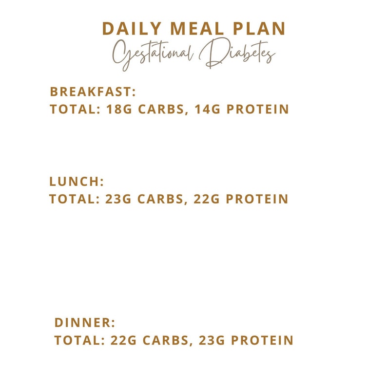 Gestational Diabetes Meal Plan Version 1 Etsy