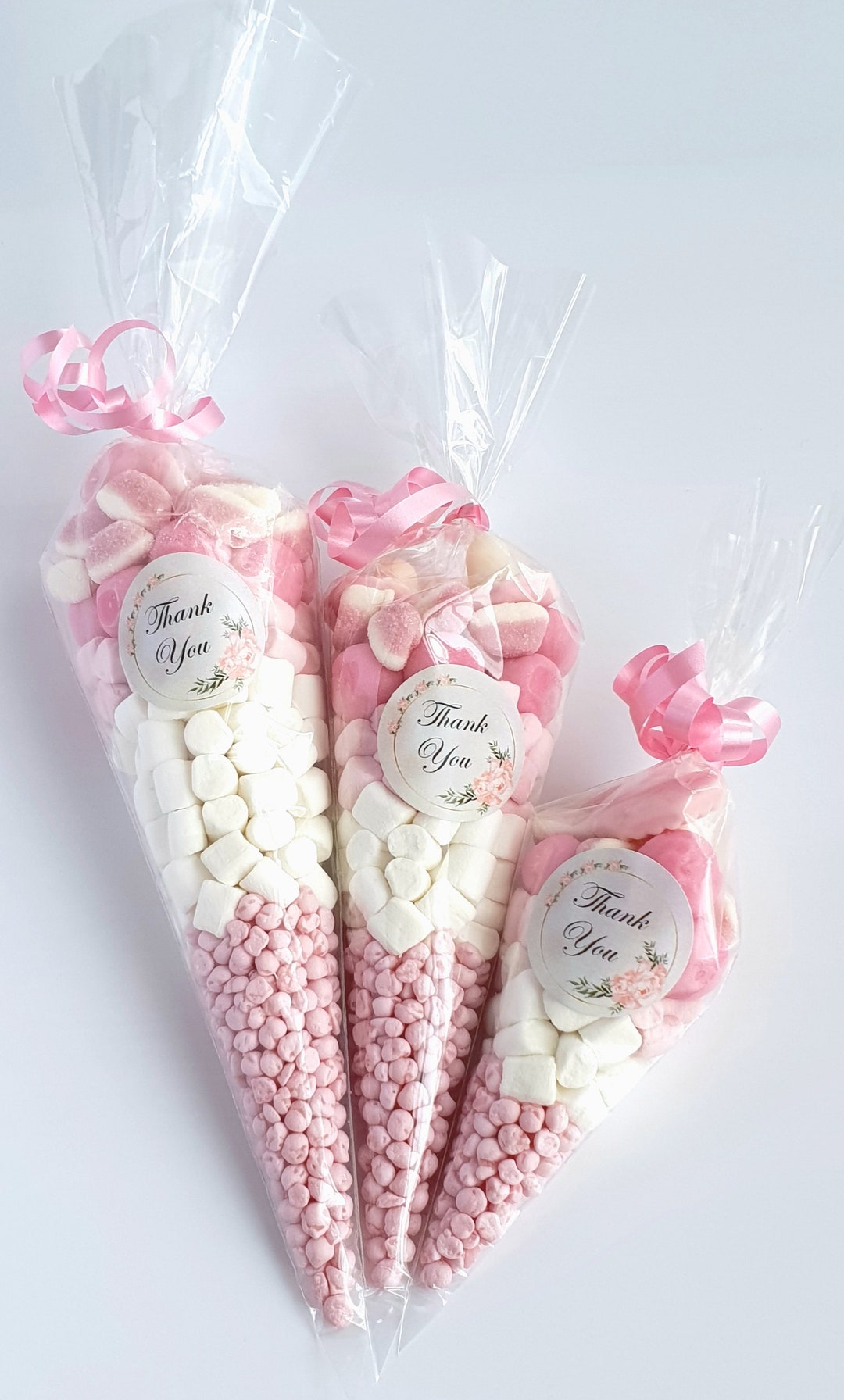Personalised Pre Filled Halal Pink Sweet Cones Bridal Shower Birthday ...