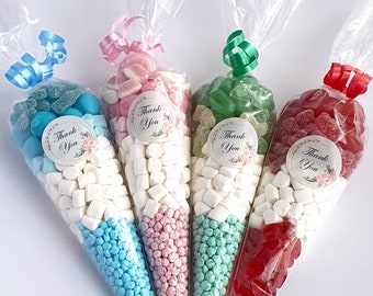 Personalised Pre Filled Halal Sweet Cones | Bridal Shower | Birthday Parties | Baby Shower | Wedding Favours | Party Favours | Sweets