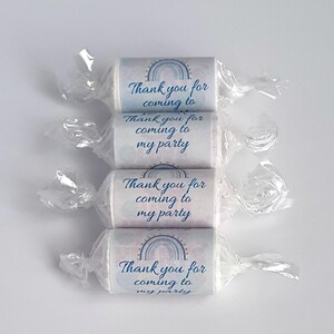 Love Heart Sweets | Personalised sticker | Blue Theme | Wedding | Baby Shower | Birthday Party Favours | Swizzels Love Hearts | Vegan Sweets