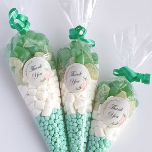 Personalised Pre Filled Halal Green Sweet Cones | Bridal Shower | Birthday Parties | Baby Shower | Wedding Favours | Party Favours | Sweets