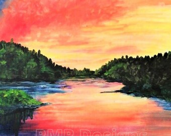Allure, A Vibrant River Scene - Downloadable Printable Art