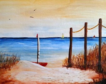 Beached -Original Beach Scene  - Download & Print