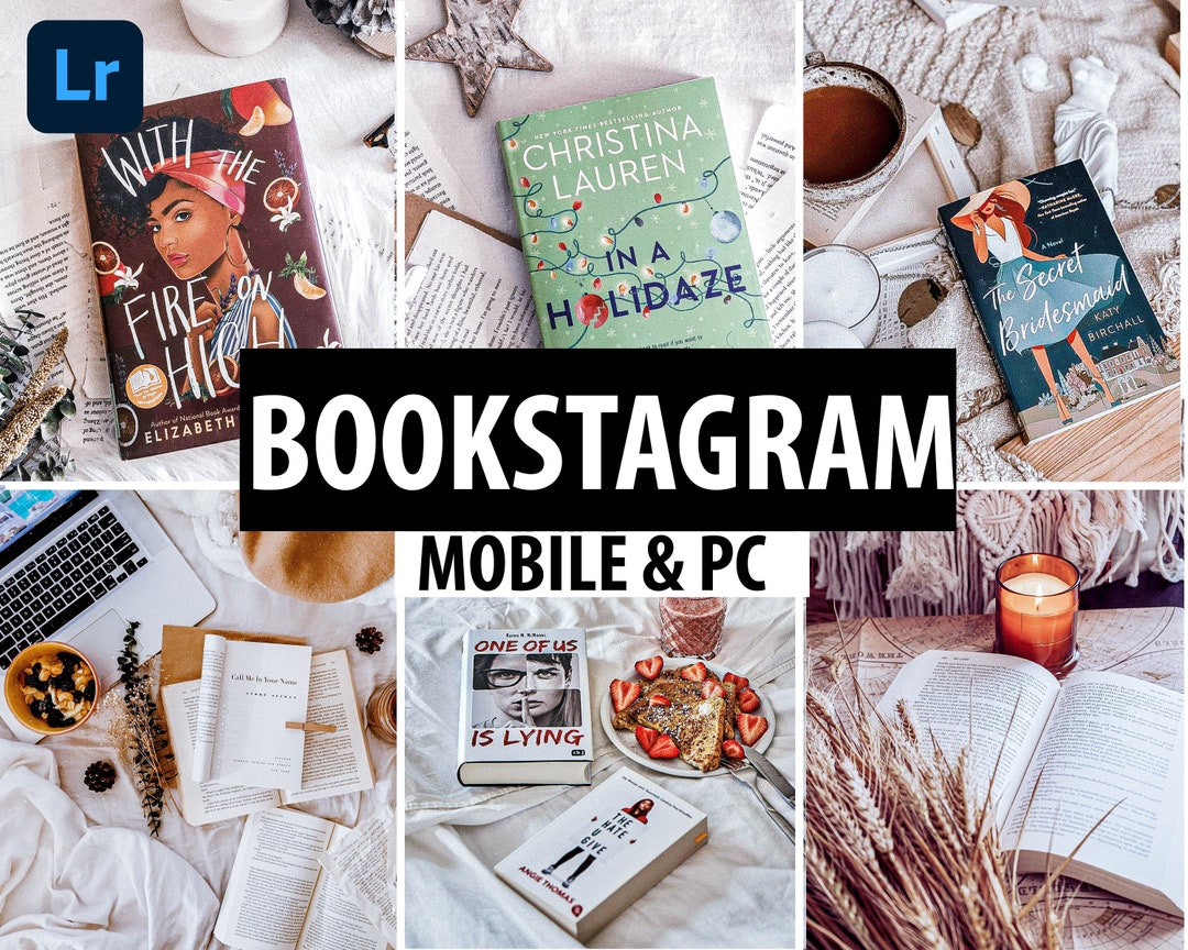 25 BOOKSTAGRAM Lightroom Mobile Presets Bookstagram Props Bright