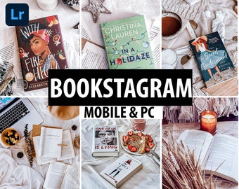 25 BOOKSTAGRAM Lightroom Mobile Presets | Bookstagram Props | Jasne Presety | Estetyka akademicka światła | Filtry Instagrama | Filtry Naturalne