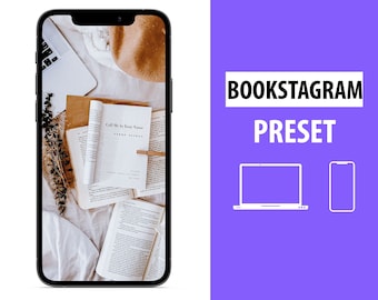 25 BOOKSTAGRAM Lightroom Mobile Presets | Bookstagram Props | Jasne Presety | Estetyka akademicka światła | Filtry Instagrama | Filtry Naturalne