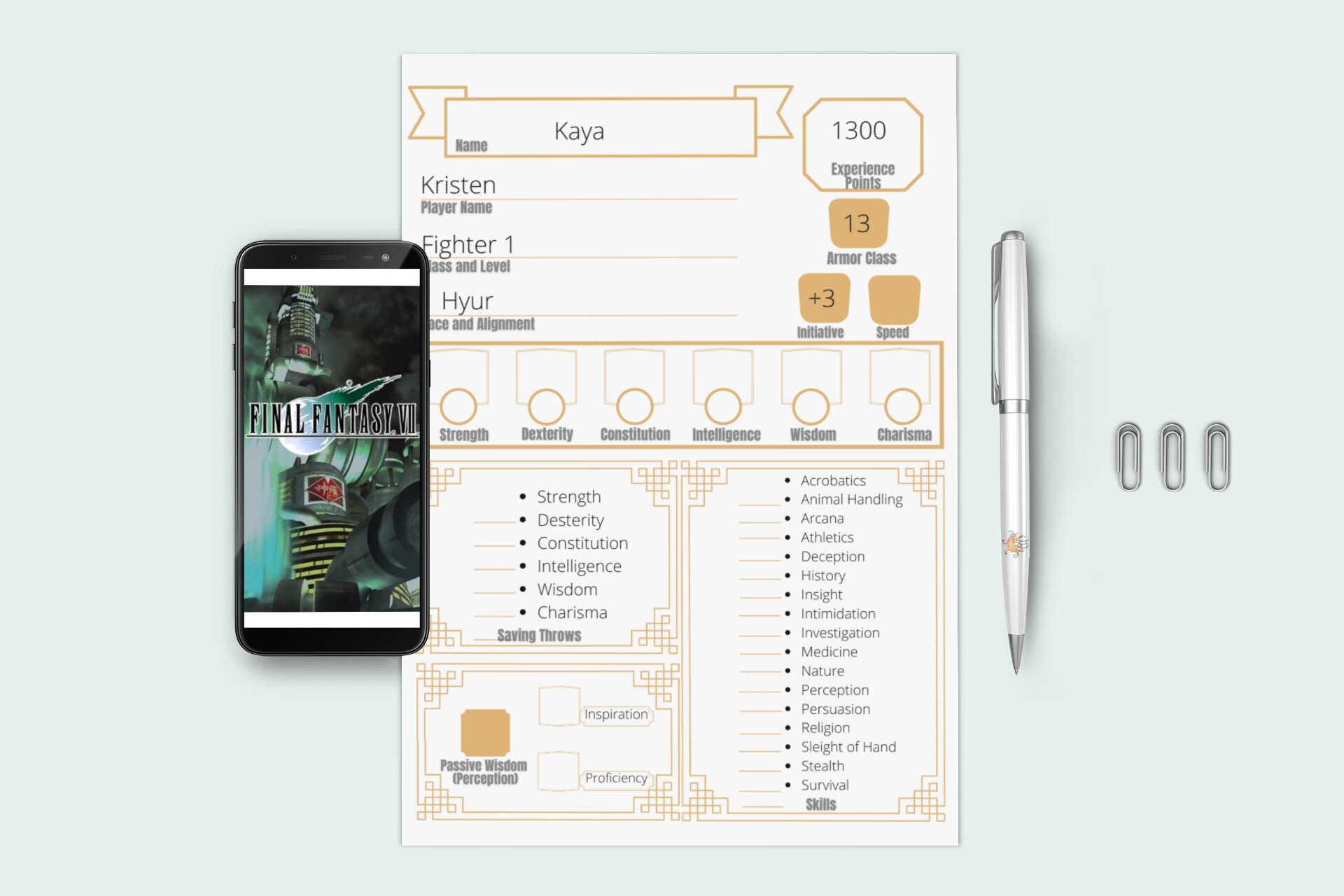 Digital DND, Dungeons and Dragons, RPG Journal, Both Printable and for ...