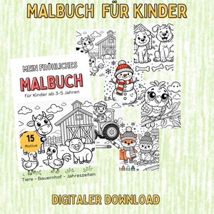 Ausmalbilder für Kinder | Kinder ab 3 Jahren | Ausmalvorlage Tiere | Jahreszeiten  | Malbuch PDF | Malvorlagen Ausdrucken | Ausmalbilder PDF